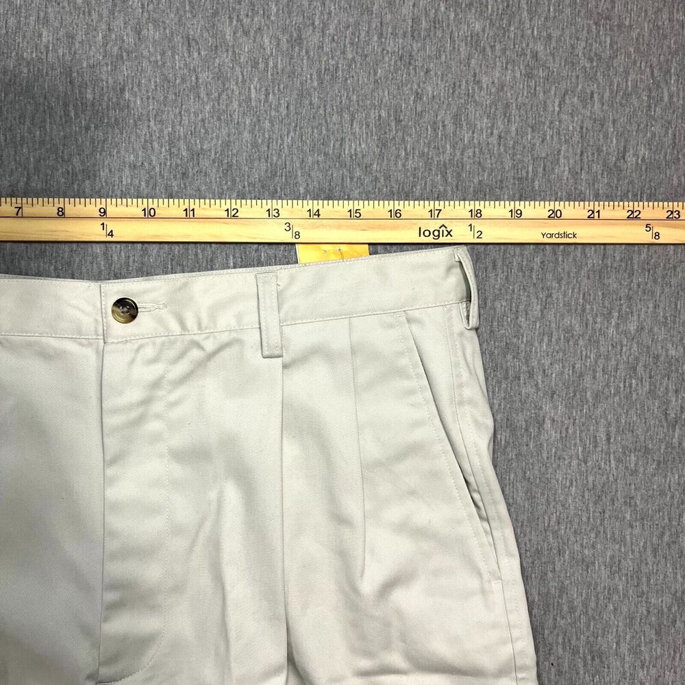 NWT HAGGAR Classic Cargo Shorts Double Pleat Beige Khaki 100% Cotton Size 36W - Picture 3 of 11